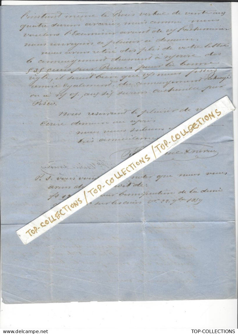 1859  De Bordeaux  Pour Thomas La Chambre Paris  (Lima Et Valparaiso)   NEGOCE COMMERCE CHIMIE ACIDE V.HISTORIQUE - 1800 – 1899