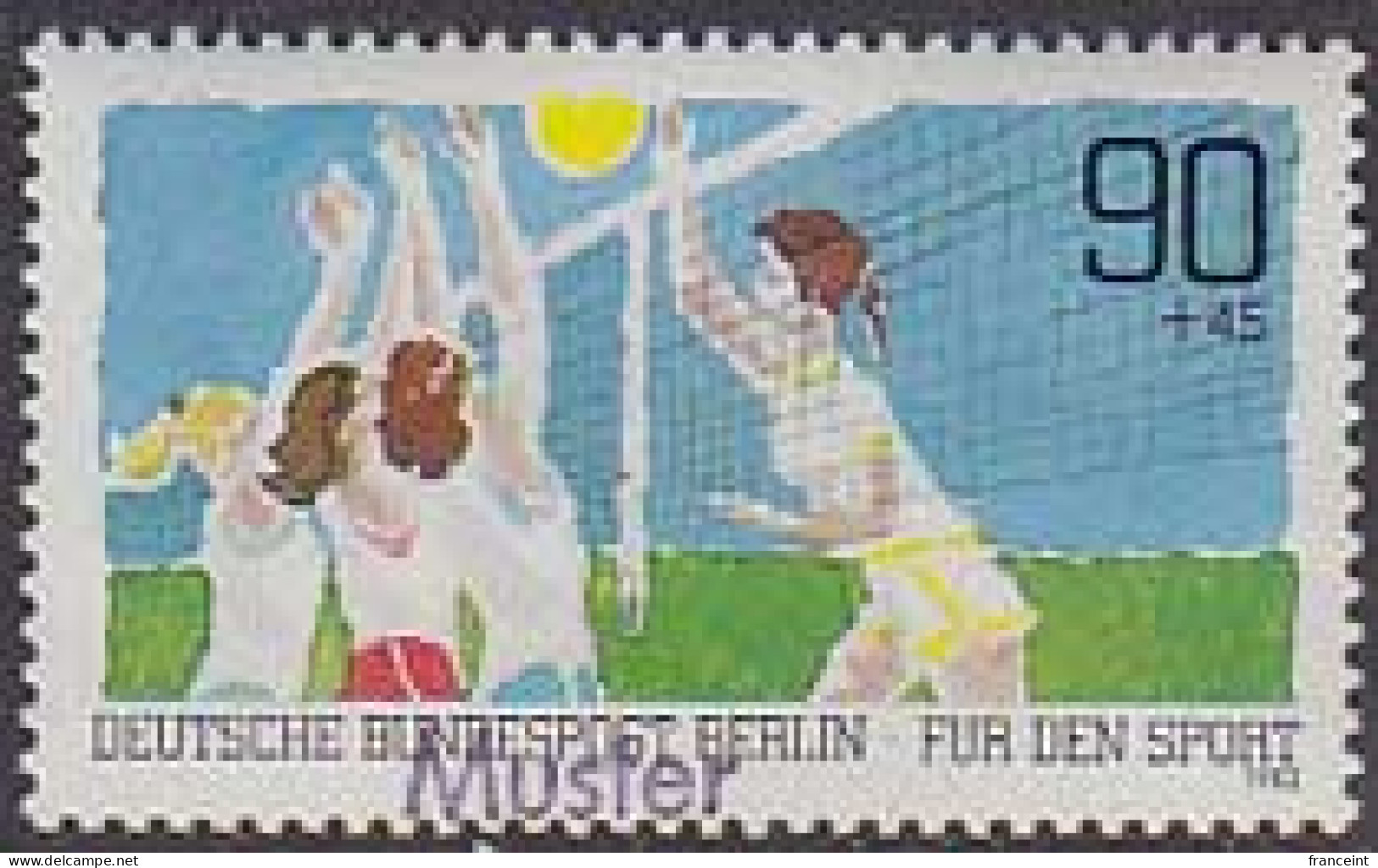 GERMANY (Berlin)(1982) Volleyball. Overprinted MUSTER (specimen). Scott No 9NB192, Yvert No 626. - Volley-Ball