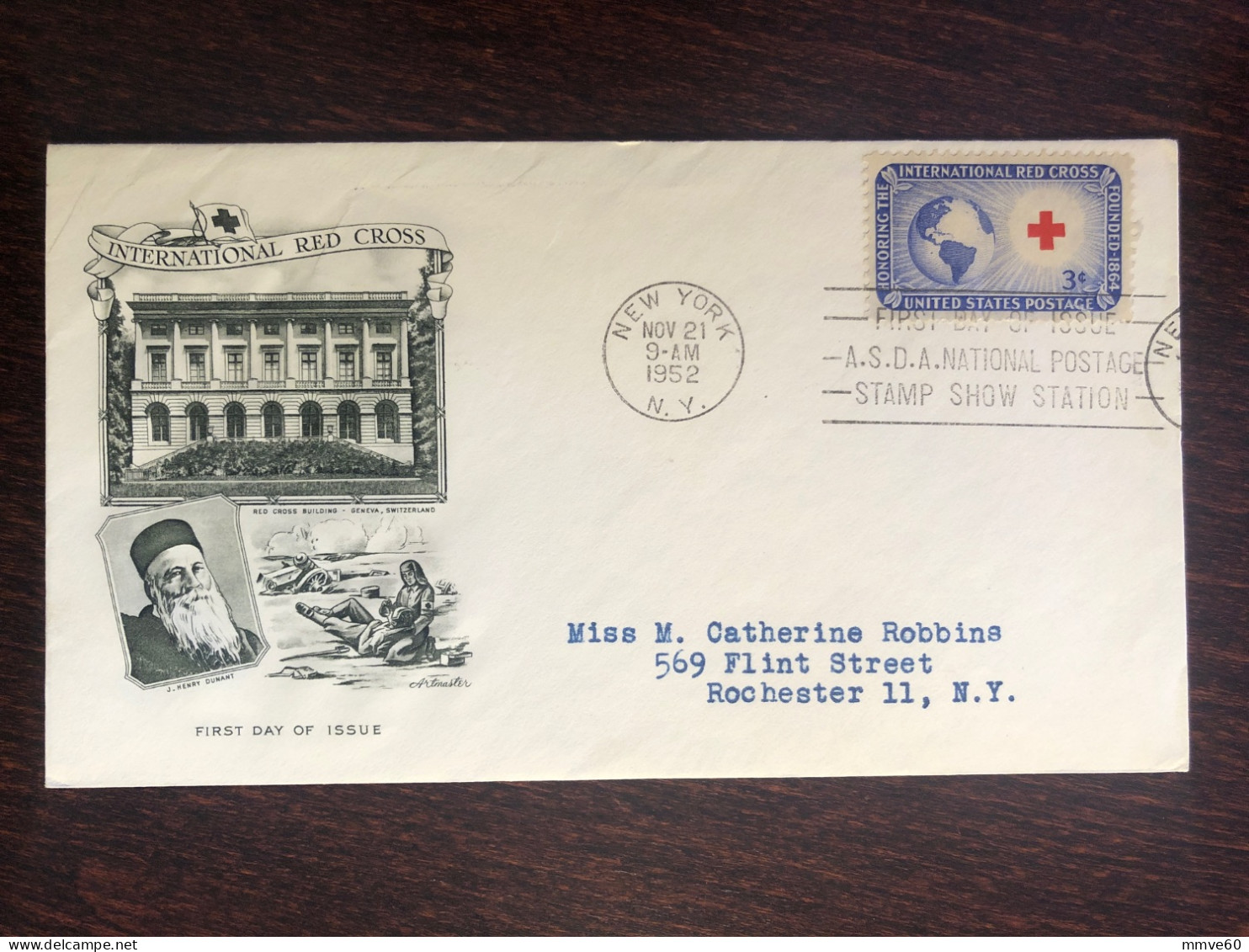 USA FDC 1952 YEAR  RED CROSS DUNANT HEALTH MEDICINE - 1951-1960