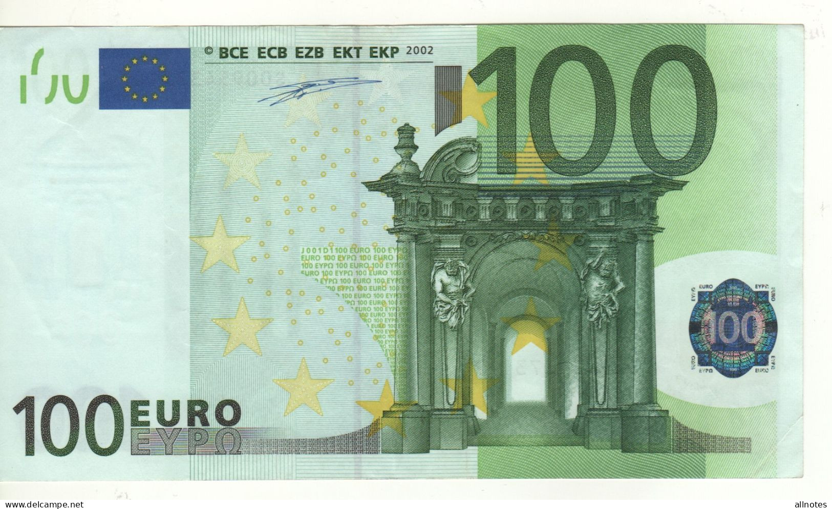 100 EURO  "S"   ITALY    Firma Duisenberg    J 001 D1   /   XF - 100 Euro