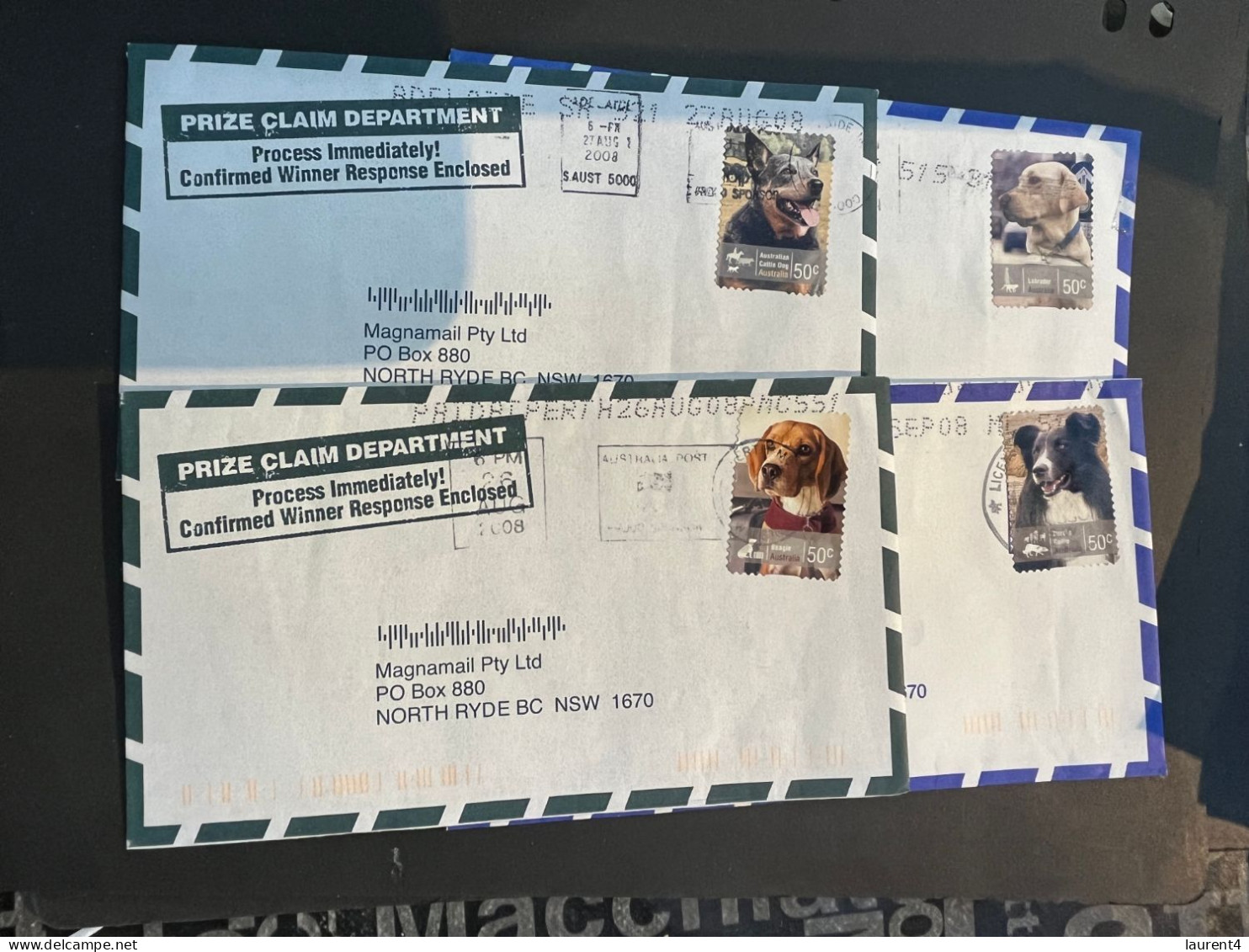 (3 R 11)  Australian Working Dogs Stamp On Covers (4 Covers) - Covers & Documents