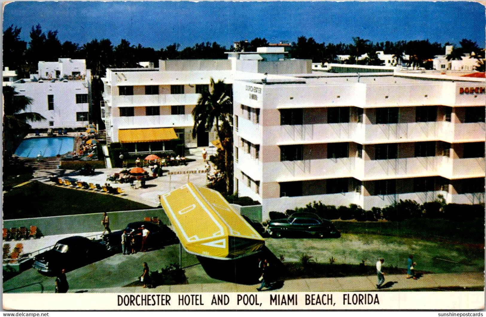 Florida Miami Beach The Dorchester Hotel And Pool 1954 - Miami Beach