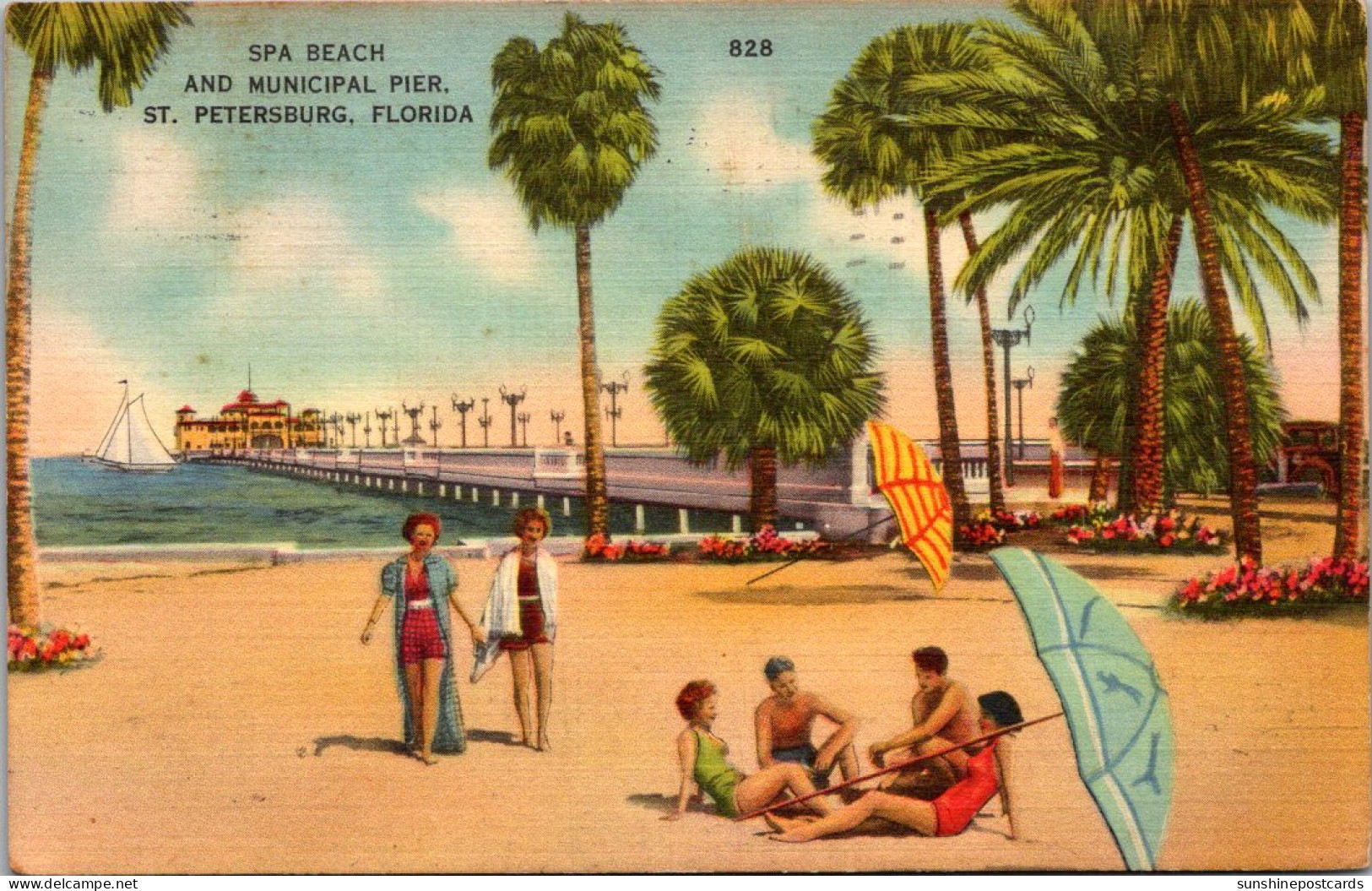 Florida St Petersburg Spa Beach And Municipal Pier 1941 - St Petersburg