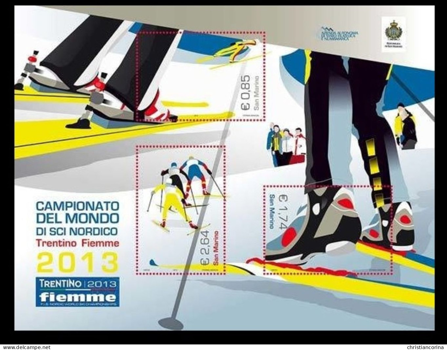 SAN MARINO 2013 NORDIC SKI WORLD CHAMPIONSHIP - Unused Stamps