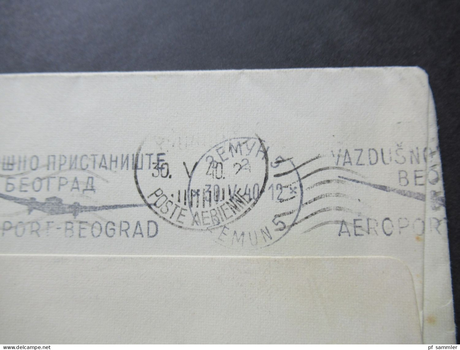Jugoslawien 1940 Vorerstag Balkanentente Stempel Vom 30.5.1940 (1 Tag Vor Der Ausgabe!!) Luftpost Beograd - Athen - Lettres & Documents