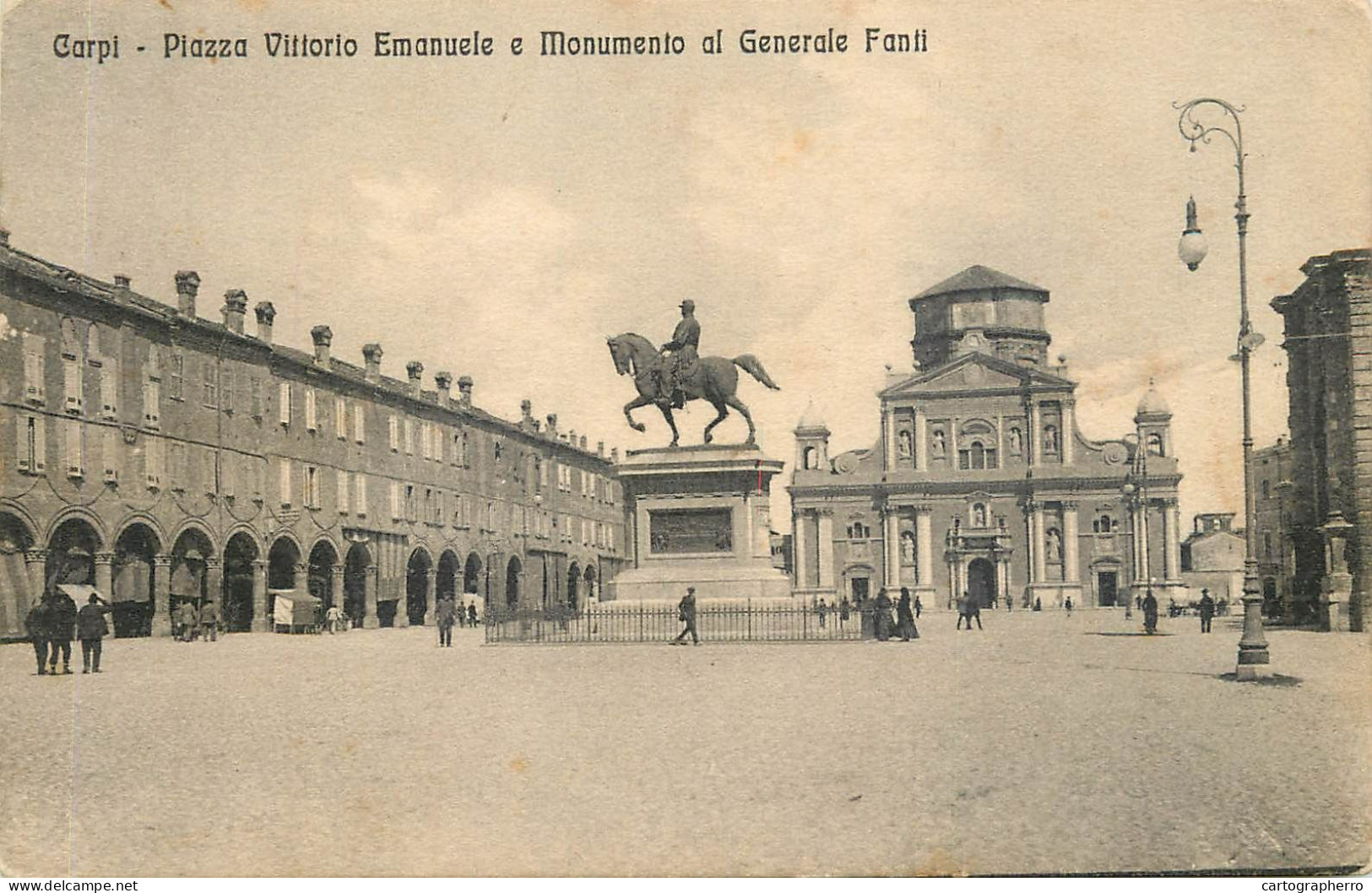 Italy Carpi Piazza Vittorio Emanuele & Monumento Al Generale Fanti - Carpi