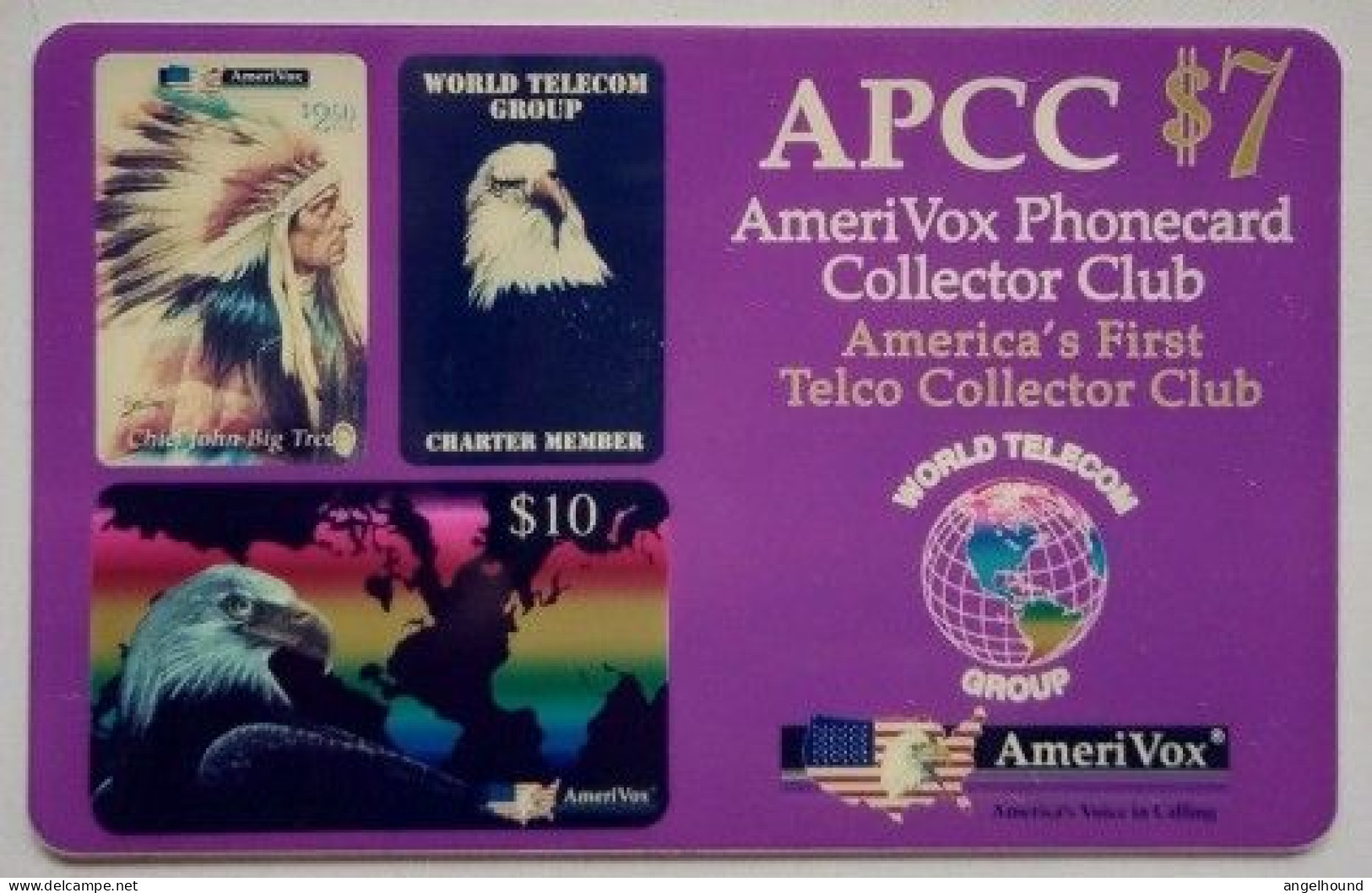 USA Amerivox  MINT $7 Prepaid " APCC - Amerivox Phonecard Collectors Club  " - Amerivox