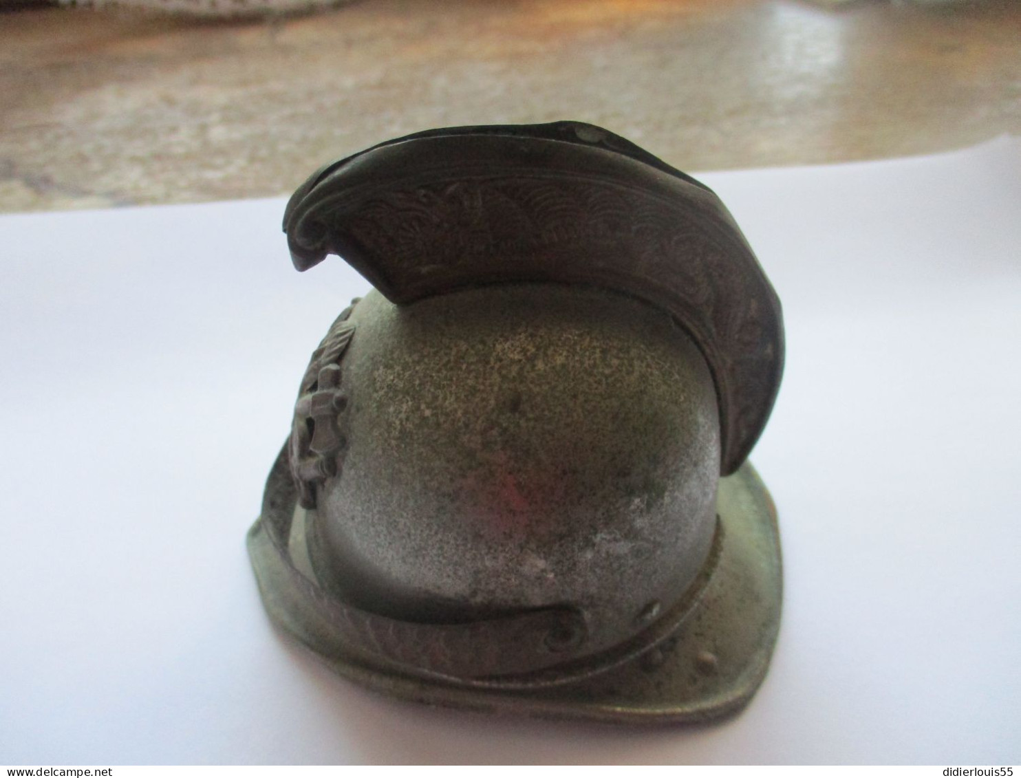 Casque De Pompier Encrier 19 ème Siècle, Lire Les Consignes - Feuerwehr