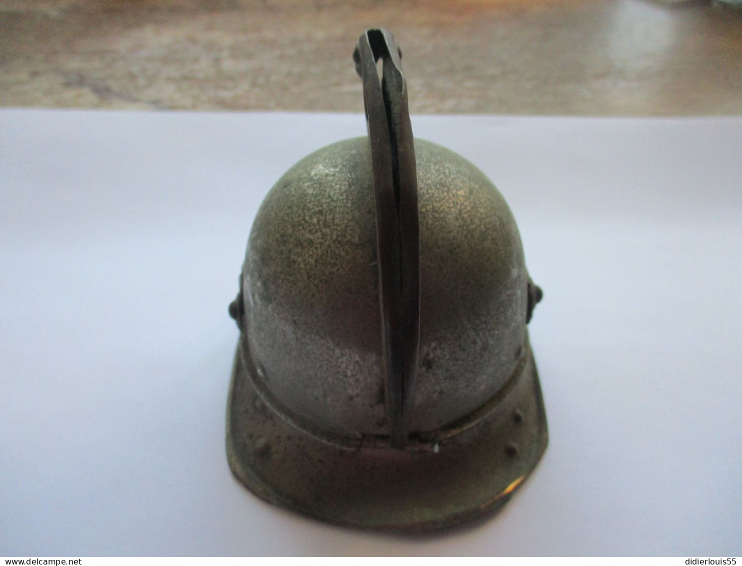 Casque De Pompier Encrier 19 ème Siècle, Lire Les Consignes - Feuerwehr