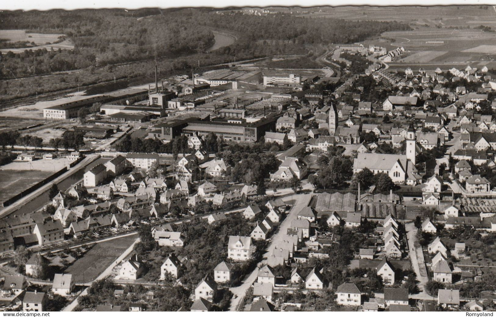 CARTOLINA  VOHRINGEN/SCHWABEN,BAYERN-LUFTBILD-VIAGGIATA 1957 - Vöhringen