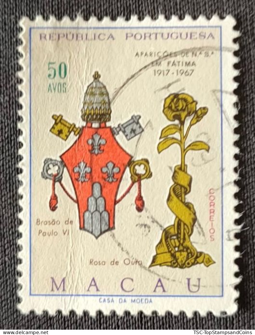 MAC5417U4 - Fiftieth Anniversary Of The Apparitions Of Our Lady In Fátima - 50 Avos Used Stamp - Macau - 1967 - Gebruikt