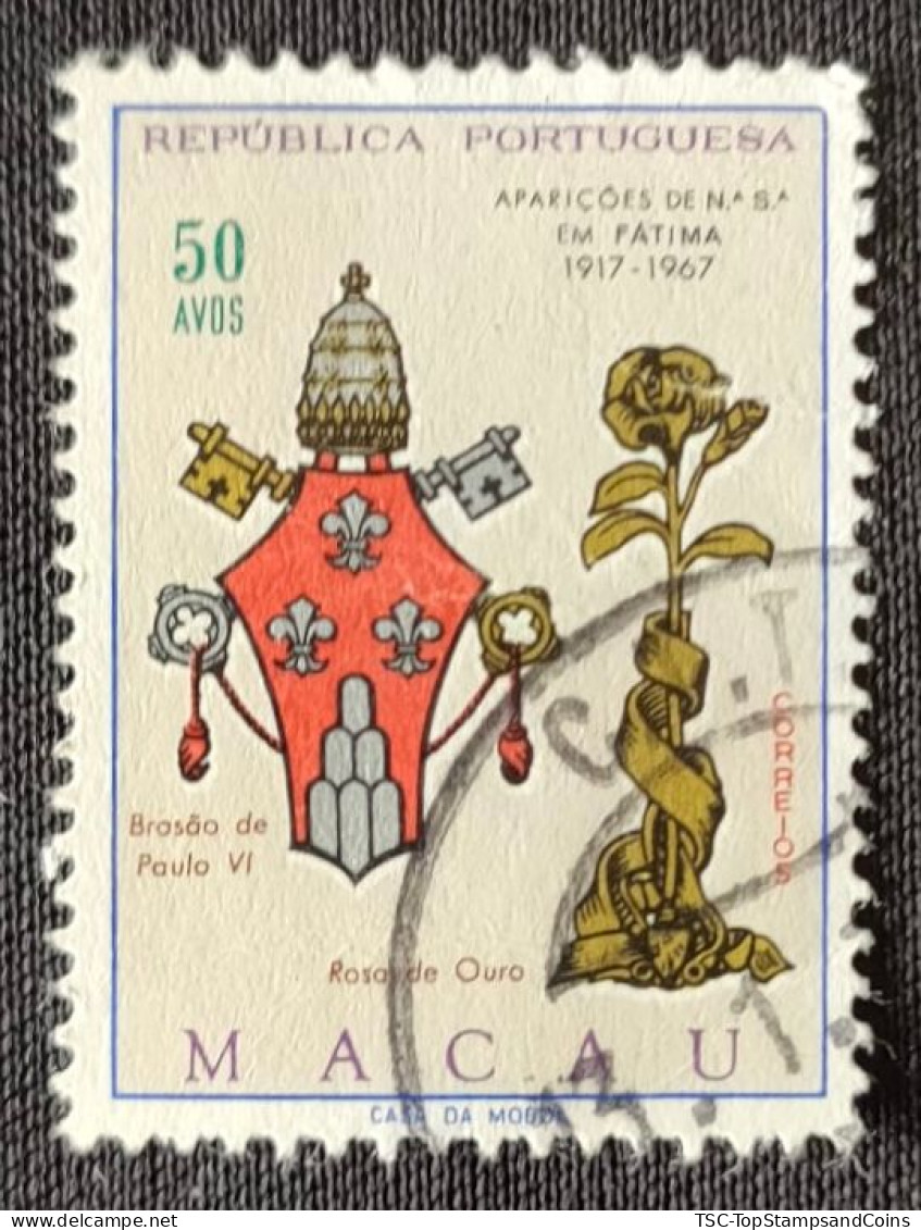 MAC5417U5 - Fiftieth Anniversary Of The Apparitions Of Our Lady In Fátima - 50 Avos Used Stamp - Macau - 1967 - Oblitérés