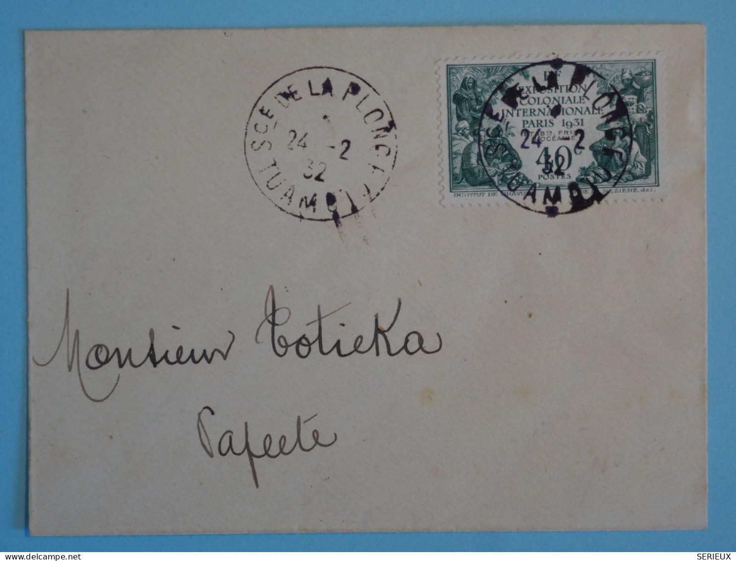 BT18 OCEANIE   BELLE LETTRE  RARE 1932 SOCIETE DE PLONGEE TUAMOTU  A  PAPEETE TAHITI+N° 80 +AFFR  INTERESSANT++ - Storia Postale