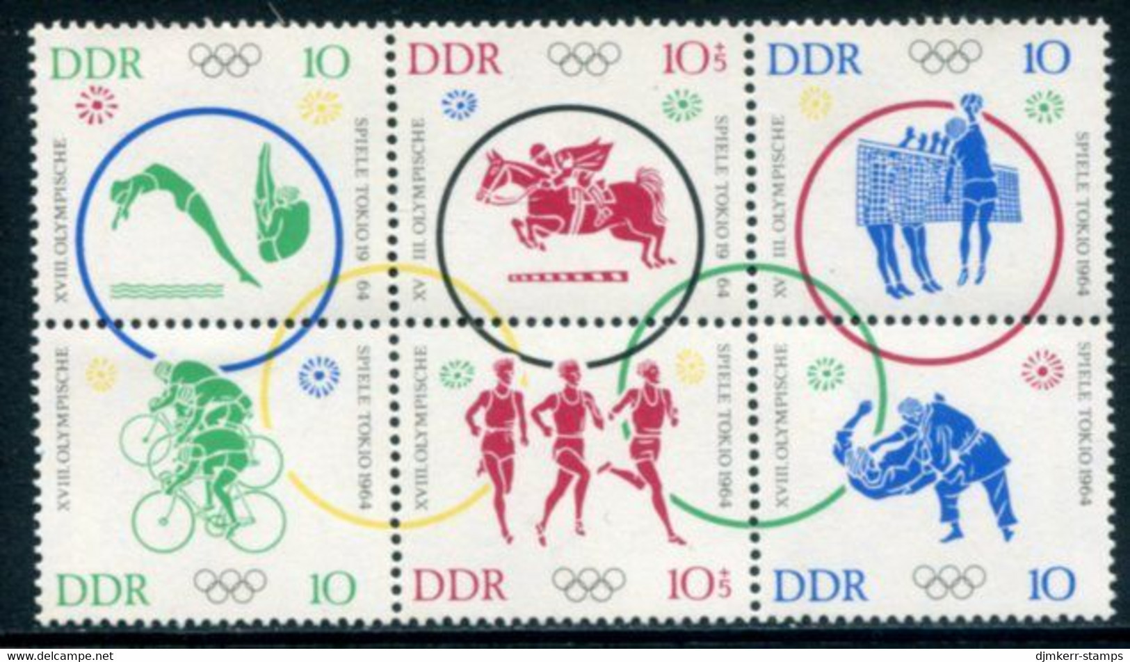 DDR / E. GERMANY 1964 Olympic Games II Block  LHM / *.  Michel  1039-44 - Unused Stamps