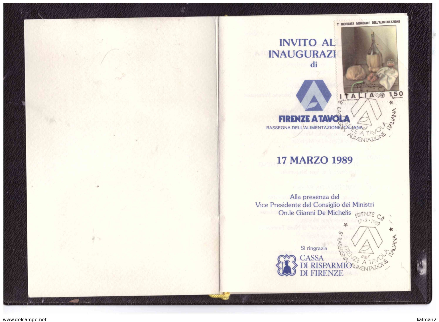 12 .  FIRENZE  17.3.89  /  "  8° RASSEGNA   ALIMENTAZIONE ITALIANA " - Alimentation