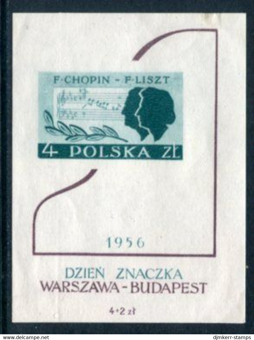 POLAND 1956 Stamp Day: Chopin Block MNH / **.  Michel Block 19 - Neufs