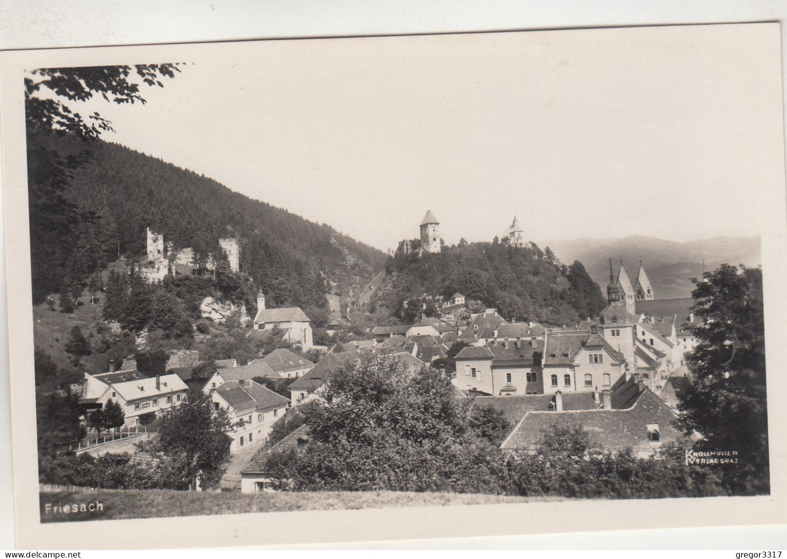 C9745) FRIESACH In Kärnten - Blick über Die Stadt Und Burgen ALT Knollmlüller 1933 - Friesach