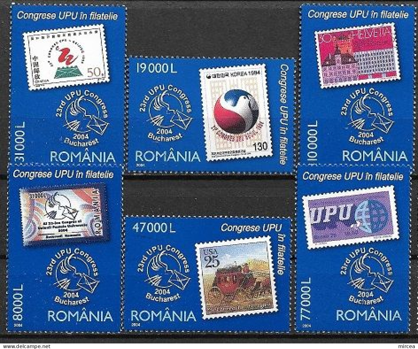 C3929 - Roumanie 2004 -..6v.,obliteres UPU - Oblitérés