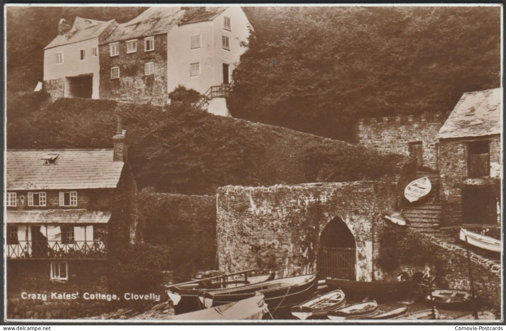 Crazy Kates' Cottage, Clovelly, Devon, C.1920 - RP Postcard - Clovelly