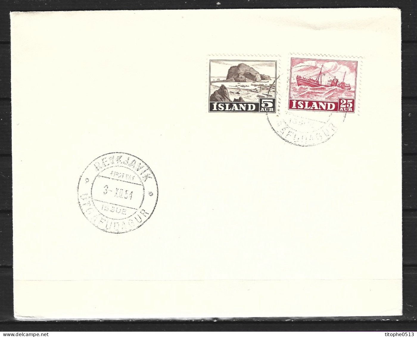 ISLANDE. N°254-5 De 1954 Sur Enveloppe 1er Jour. Ile/Chalutage. - FDC