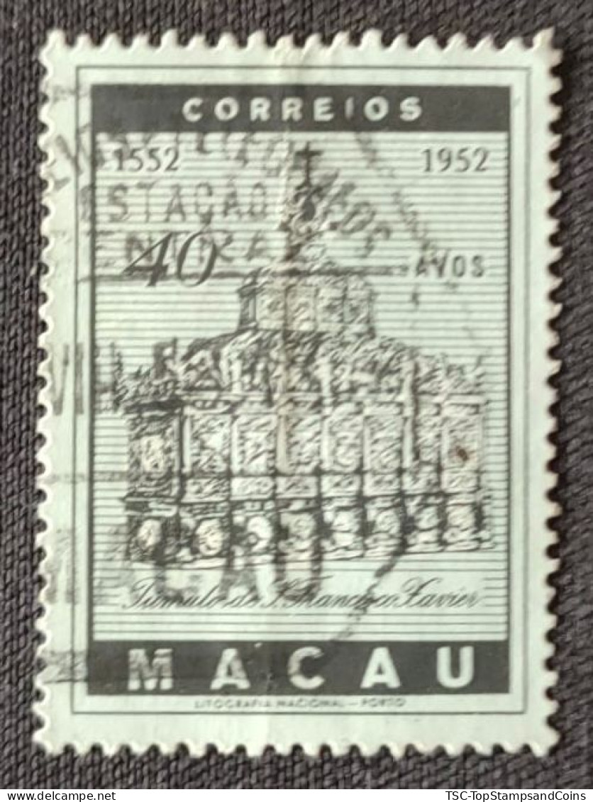 MAC5370U2 - 4th. Centenary Of The Death Of S. Francisco Xavier - 40 Avos Used Stamp - Macau - 1952 - Oblitérés