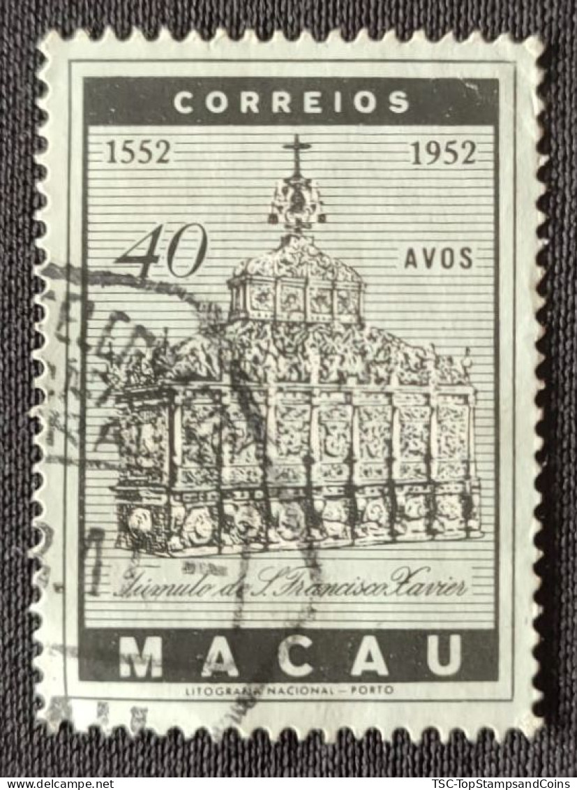 MAC5370U3 - 4th. Centenary Of The Death Of S. Francisco Xavier - 40 Avos Used Stamp - Macau - 1952 - Oblitérés