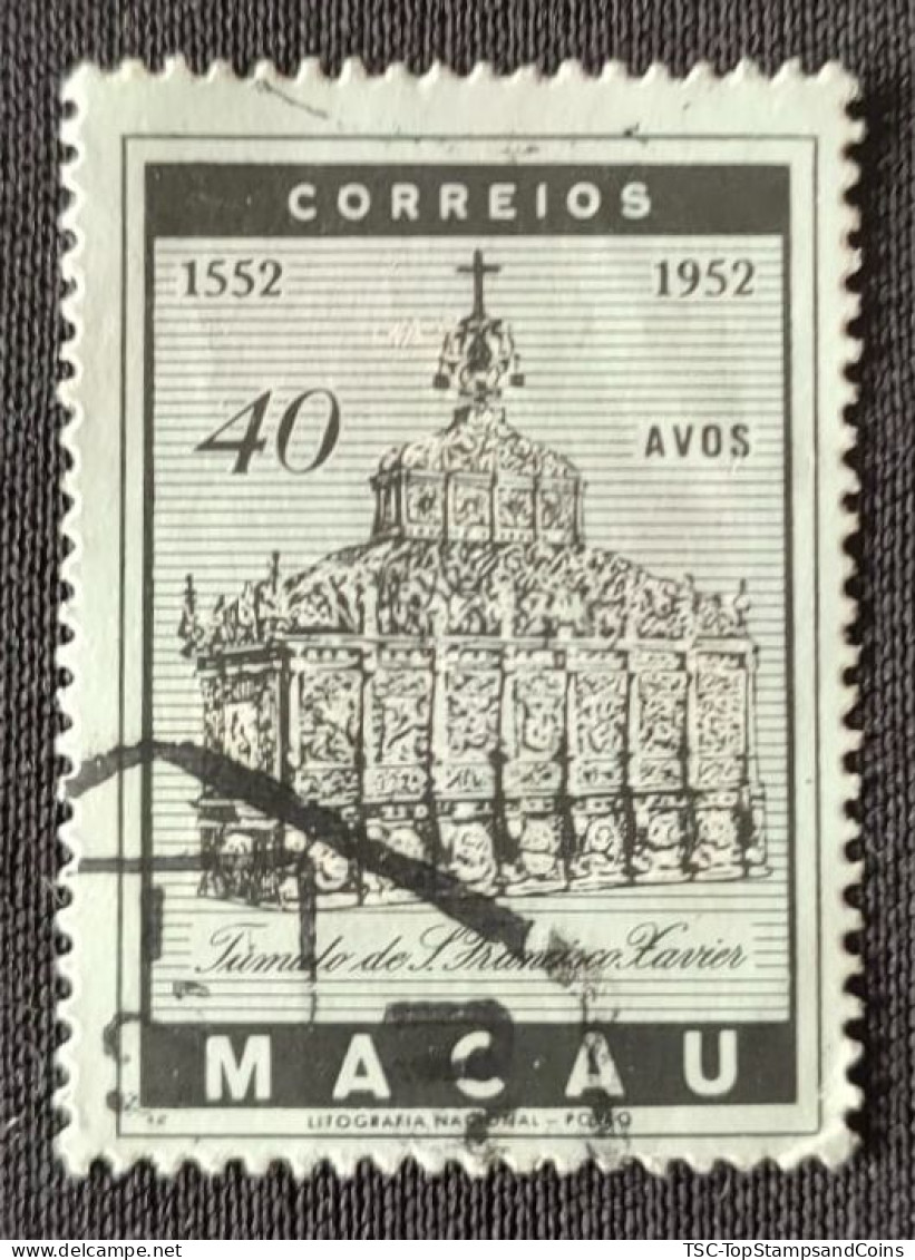 MAC5370U5 - 4th. Centenary Of The Death Of S. Francisco Xavier - 40 Avos Used Stamp - Macau - 1952 - Oblitérés