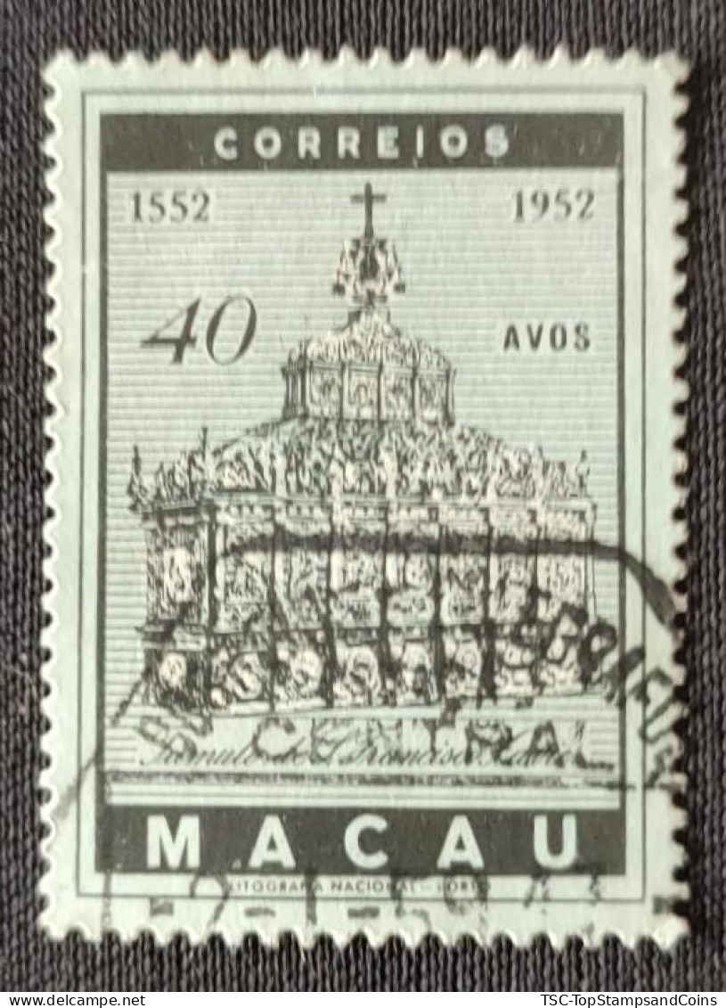 MAC5370U6 - 4th. Centenary Of The Death Of S. Francisco Xavier - 40 Avos Used Stamp - Macau - 1952 - Oblitérés