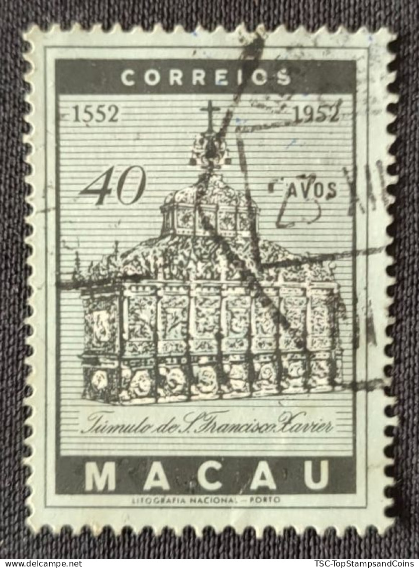 MAC5370U7 - 4th. Centenary Of The Death Of S. Francisco Xavier - 40 Avos Used Stamp - Macau - 1952 - Oblitérés