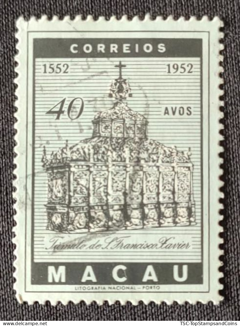 MAC5370U9 - 4th. Centenary Of The Death Of S. Francisco Xavier - 40 Avos Used Stamp - Macau - 1952 - Oblitérés