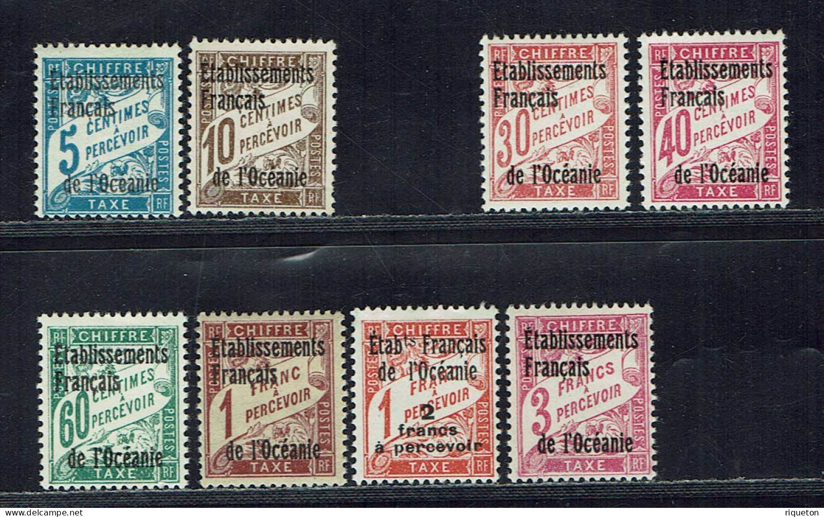 Océanie. T. Taxes N° 1/9 Sauf 3. Neufs X . Cote : 39.25 € - Timbres-taxe