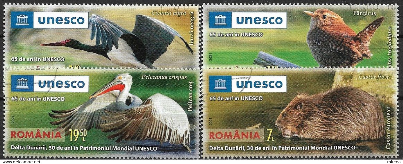 C3935 - Roumanie 2021 - UNESCO 4v.obliteres - Used Stamps