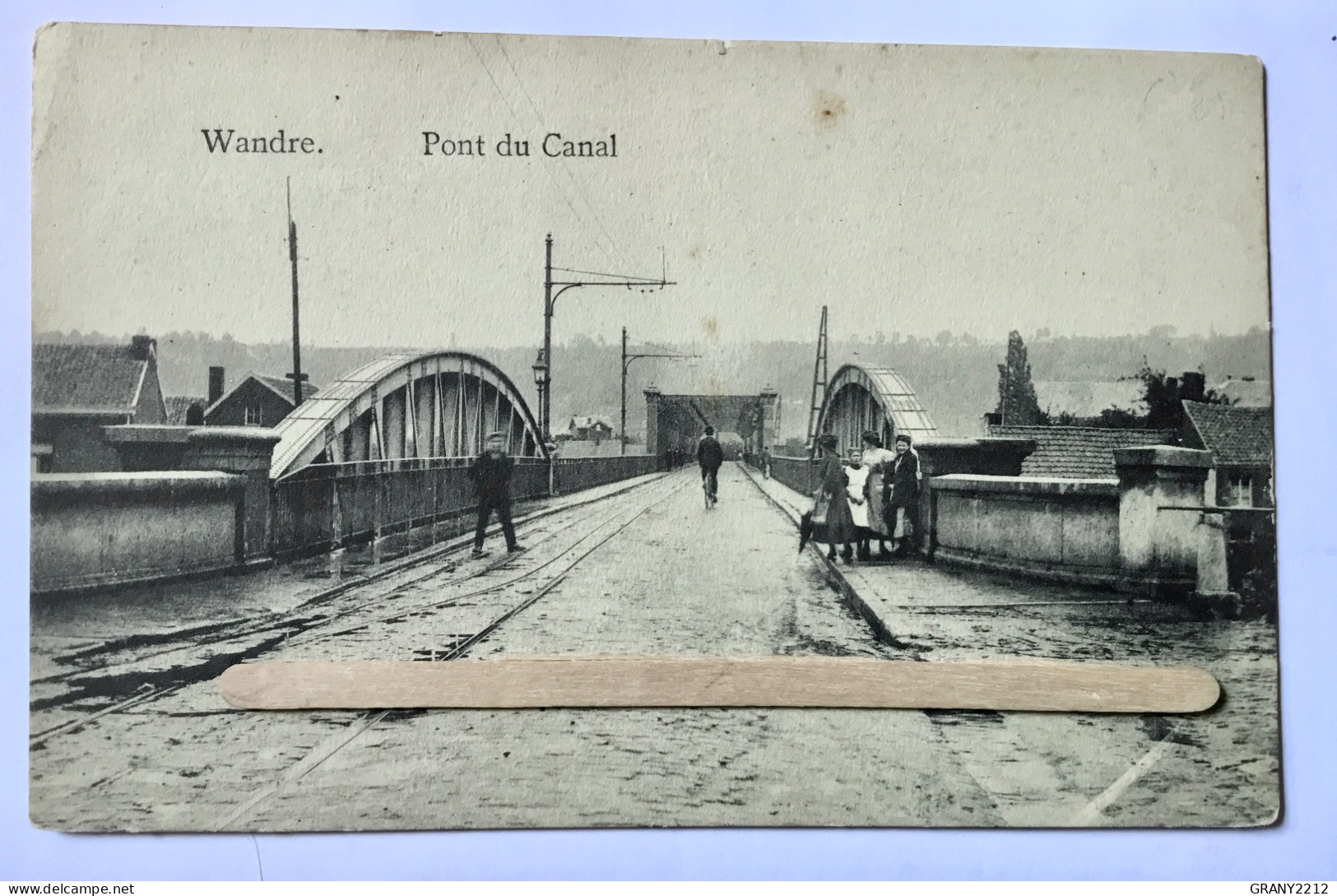 WANDRE «  PONT DU CANAL 1911 » PANORAMA,ANIMÉ. - Herstal