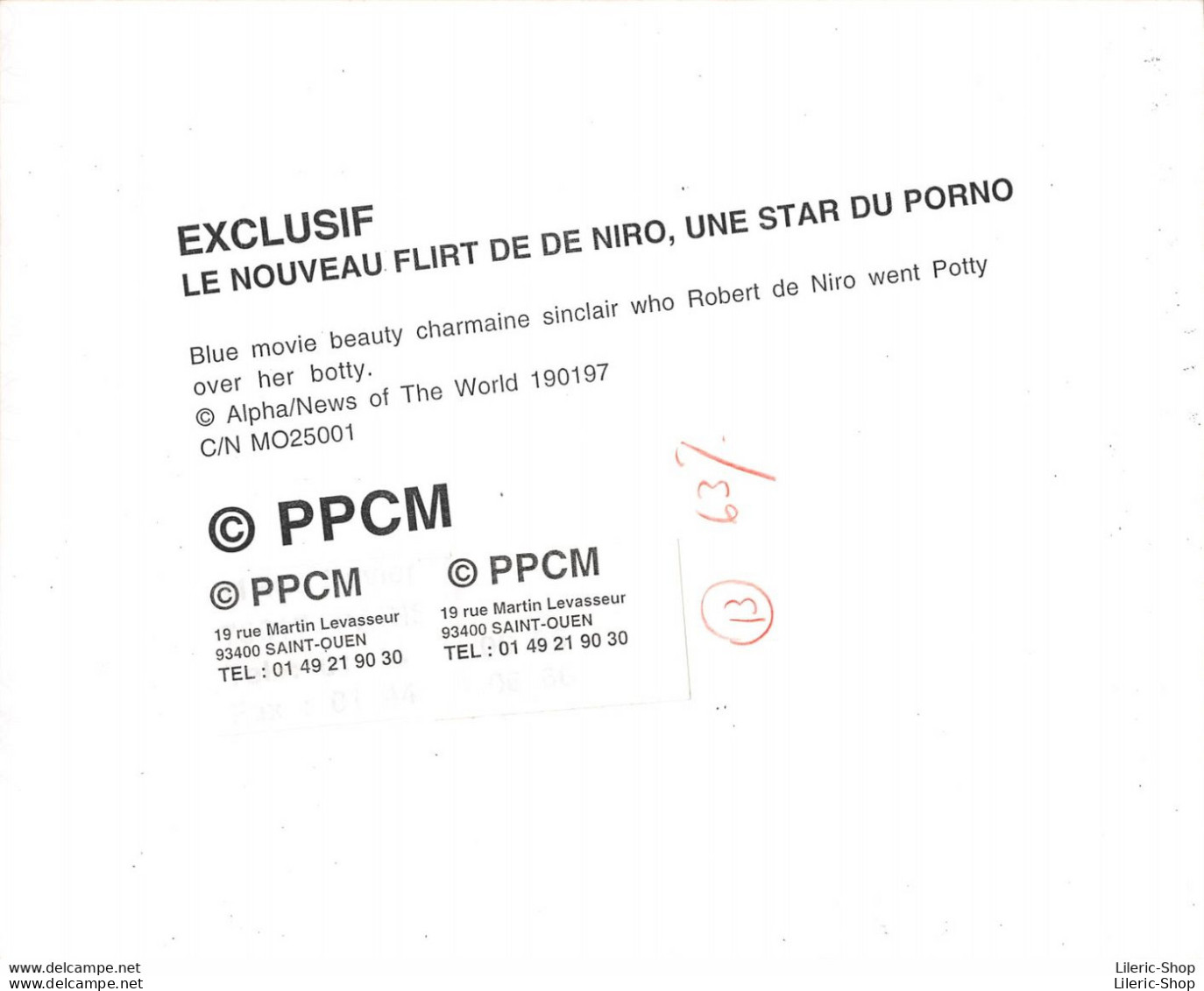 2 PHOTOS DE PRESSE AGENCE PPCM -  UNE STAR DU PORNO CHARMAINE SINCLAIR - 204X 254 PAPIER GLACÉ - Pin-up