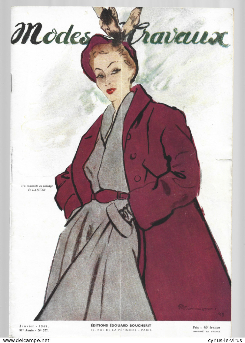 Revues **   Modes &Travaux  ** 1949 - Moda