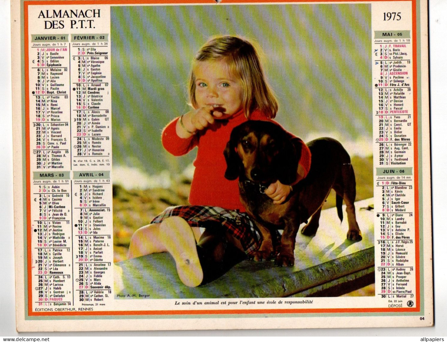 Almanach Des P.T.T. 1975 - Complet Région Nord - Grossformat : 1971-80