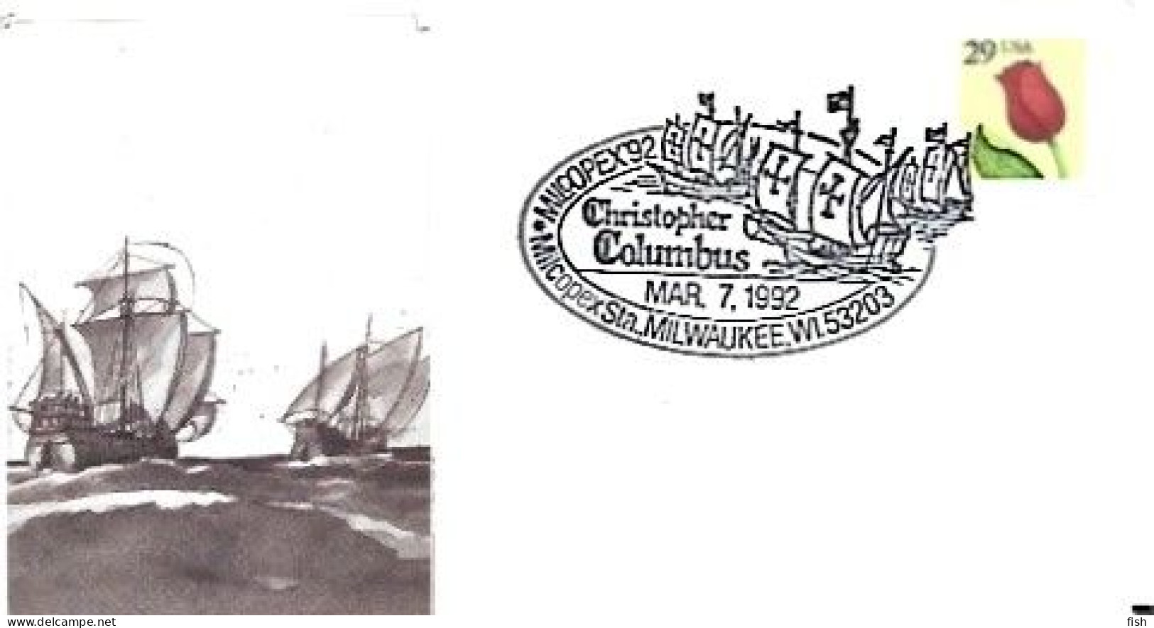 United States & FDC 500 Years Of Christopher Columbus, Discovery Of America, Milwaukee 1992 (10059) - 1991-2000