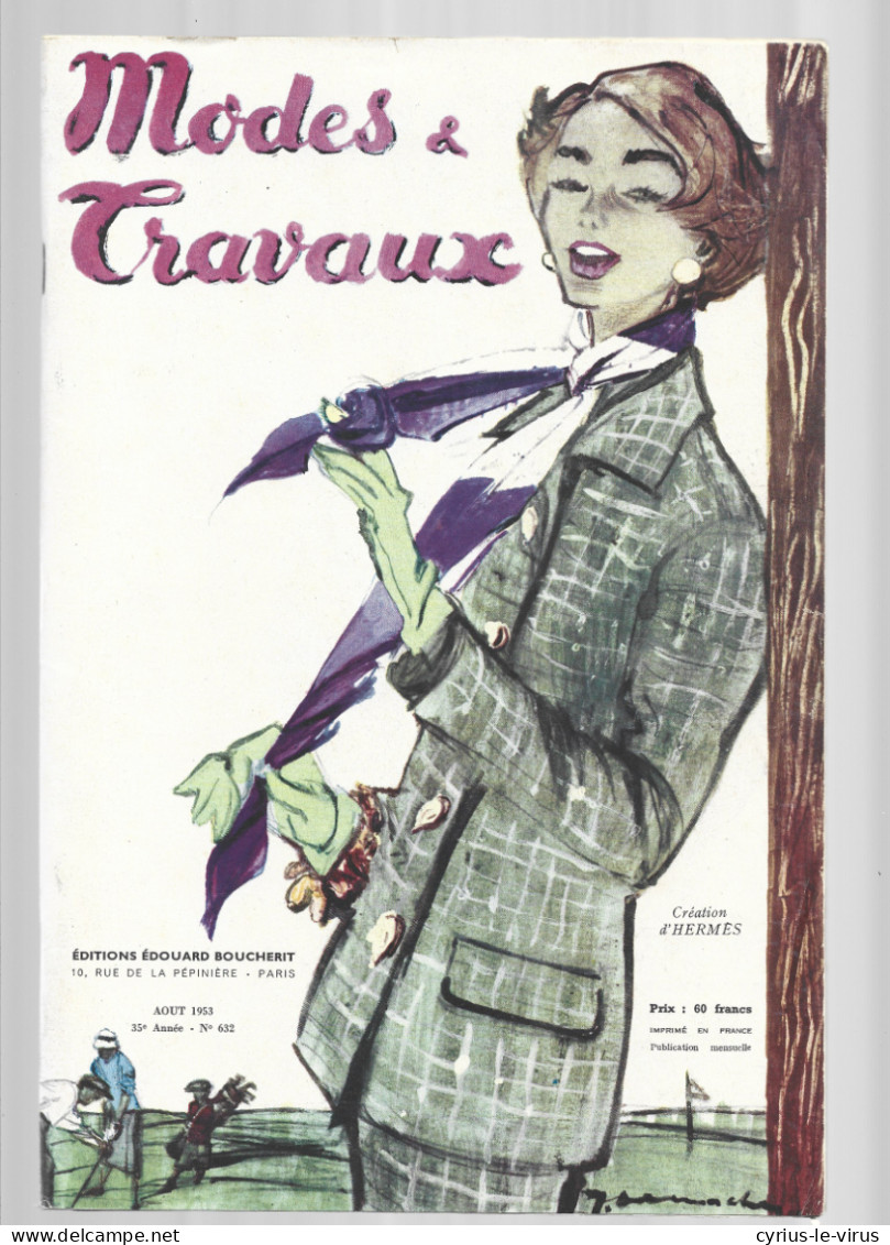 Revues **   Modes &Travaux  **  1953  ** Création   D'Hermès - Lifestyle & Mode