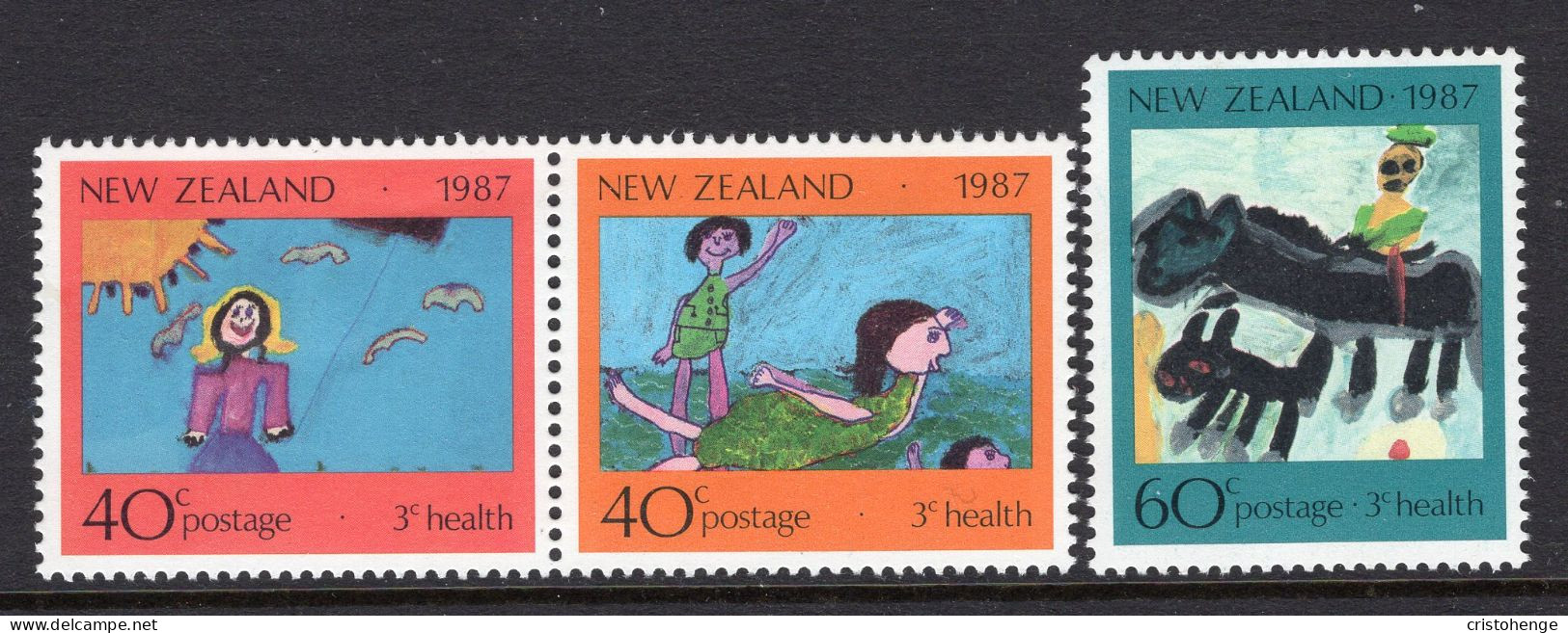 New Zealand 1987 Health - Children's Paintings Set HM (SG 1433-1435) - Neufs