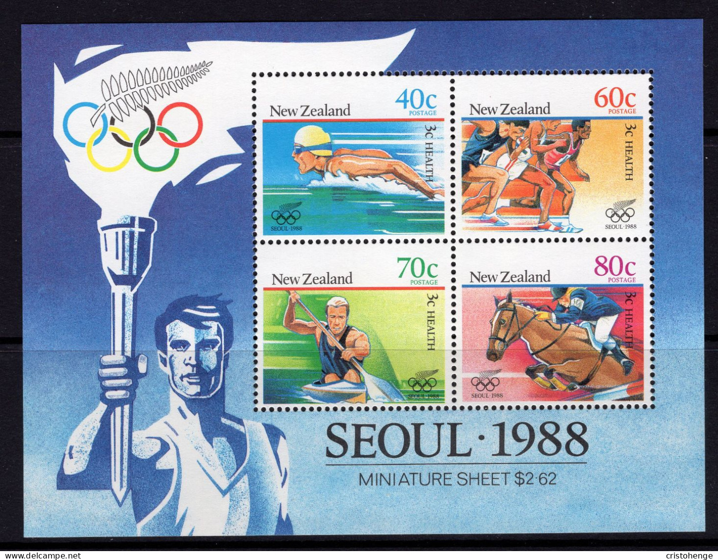 New Zealand 1988 Health - Olympic Games MS MNH (SG MS1479) - Neufs