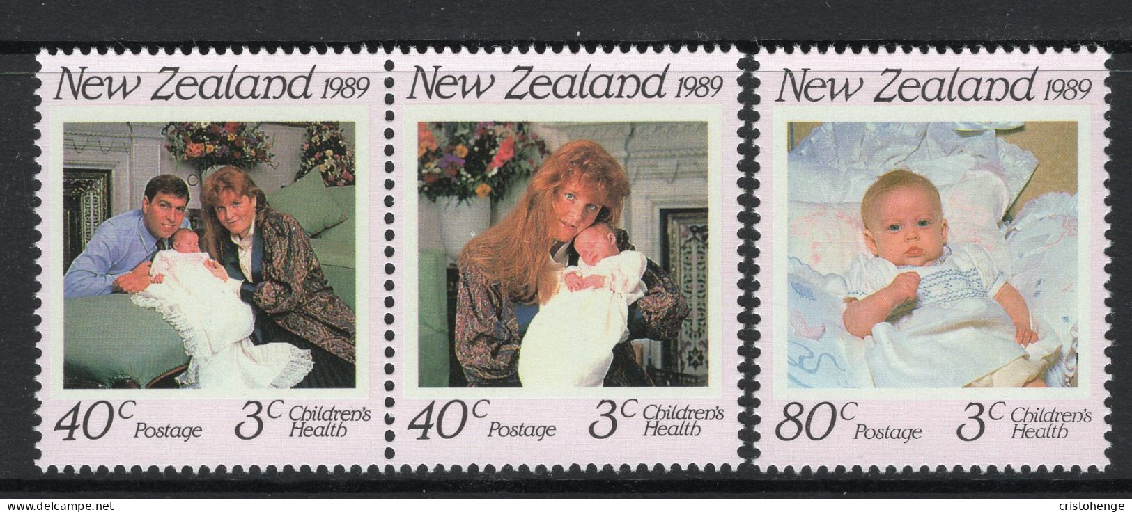 New Zealand 1989 Health - Princess Beatrice Set MNH (SG 1516-1518) - Ongebruikt