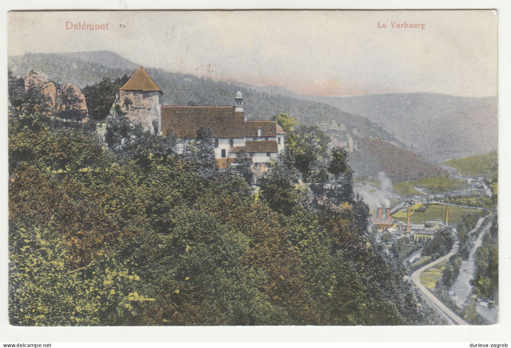 Delémont, Le Vorbourg Old Postcard Posted 1907 Posted To Cheux B230610 - Delémont