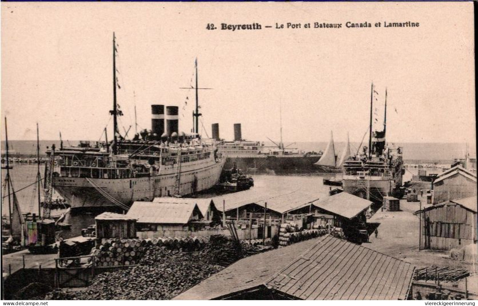 ! Cpa , Alte Ansichtskarte Aus Beirut, Beyrouth, Le Port, Hafen, Ships, Harbor, Dampfer - Libano