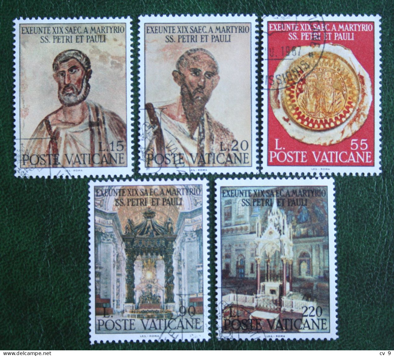 1900.Jahrestag Der Martyrien Der Hl. Peter Und Paul 1967 Mi 523-527 Yv 466-470 Used Gebruikt Oblitere VATICANO VATICAN - Used Stamps
