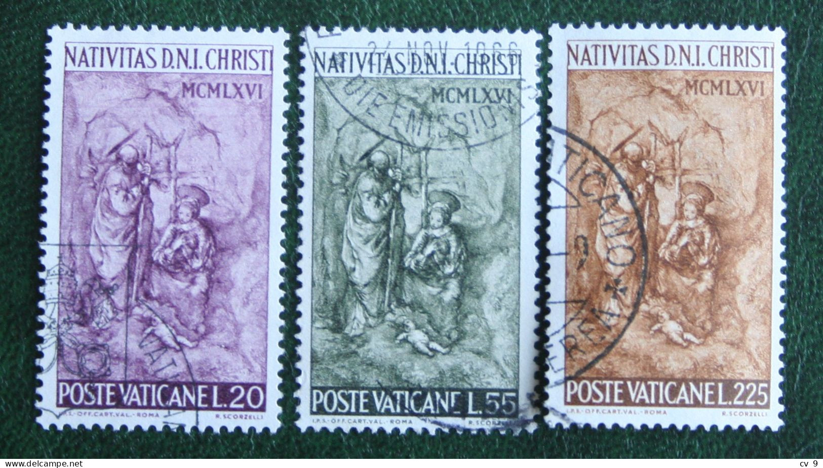 Natale Weihnachten Xmas Noel Kerst 1966 Mi 514-516 Yv 463-465 Used Gebruikt Oblitere VATICANO VATICAN - Gebraucht