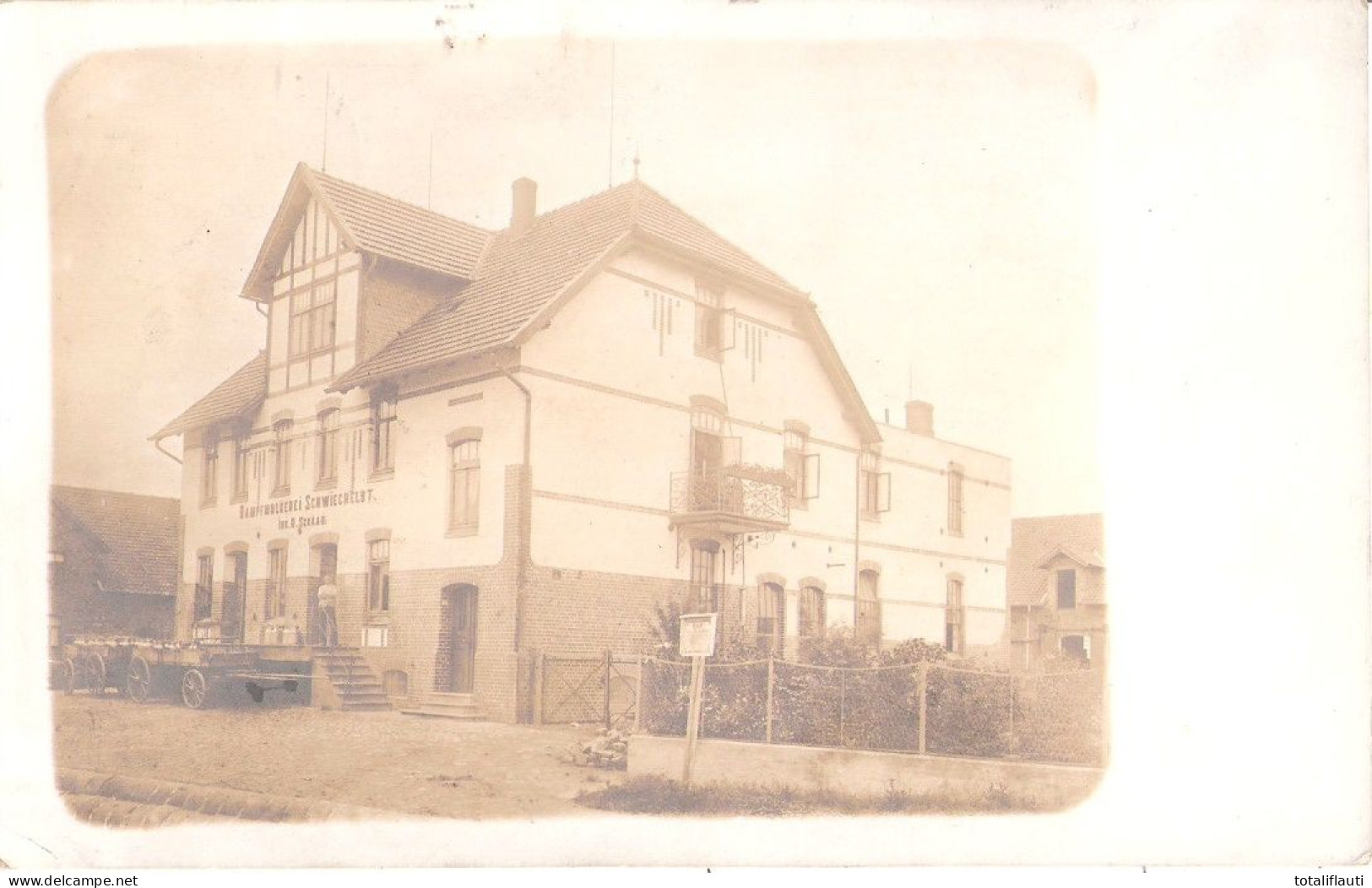 SCHWIECHELDT Peine Dampfmolkerei Inh O Schaab Original Private Fotokarte Bahnpost HILDESHEIM - HÄMELERWALD ZUG 107 1911 - Peine