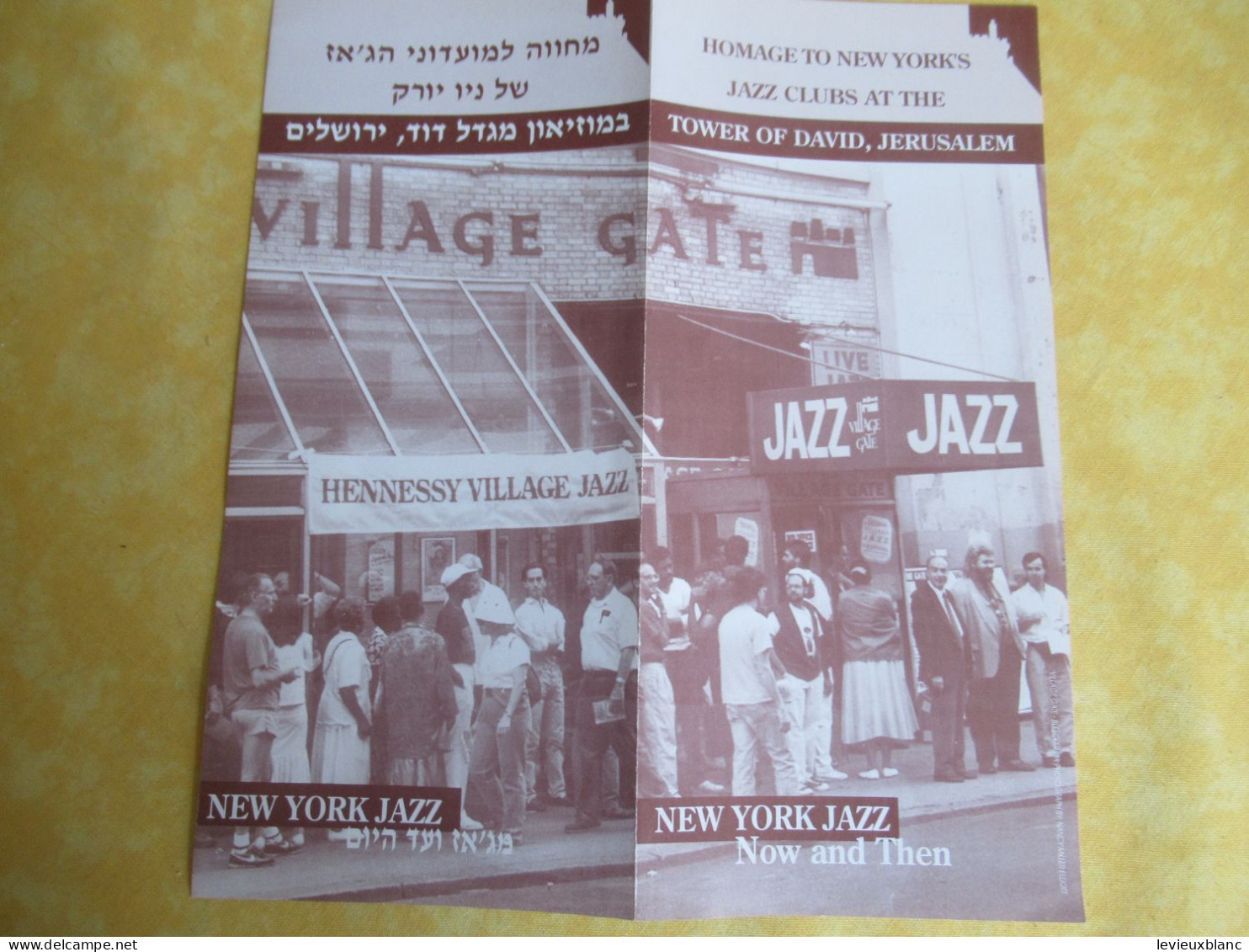 Dépliant  Publicitaire/ Homage To New York's Jazz Clubs At The Tower Of David/ JERUSALEM/1997          PCG523 - Toeristische Brochures