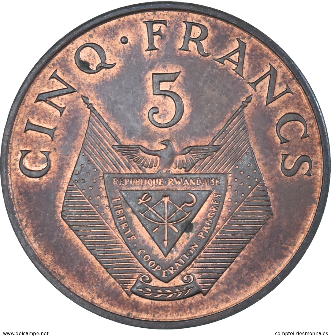 Monnaie, Rwanda, 5 Francs, 1974 - Rwanda