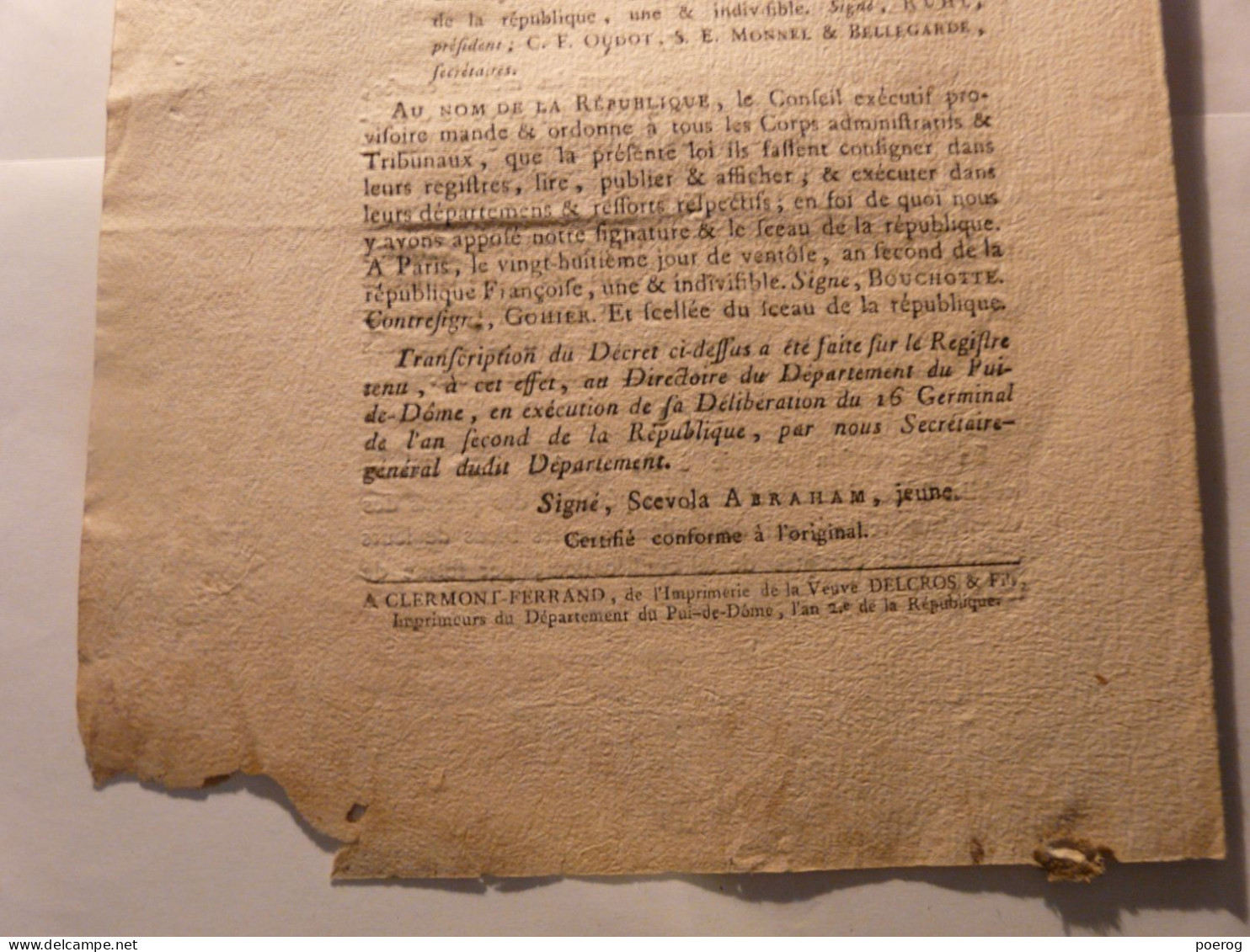 DECRET CONVENTION NATIONALE Du 12 MARS 1794 - ECCLESIASTIQUES FRERES LAIS CONVERS DEPORTES RELIGIEUX VENDEE CHOUANS - Gesetze & Erlasse