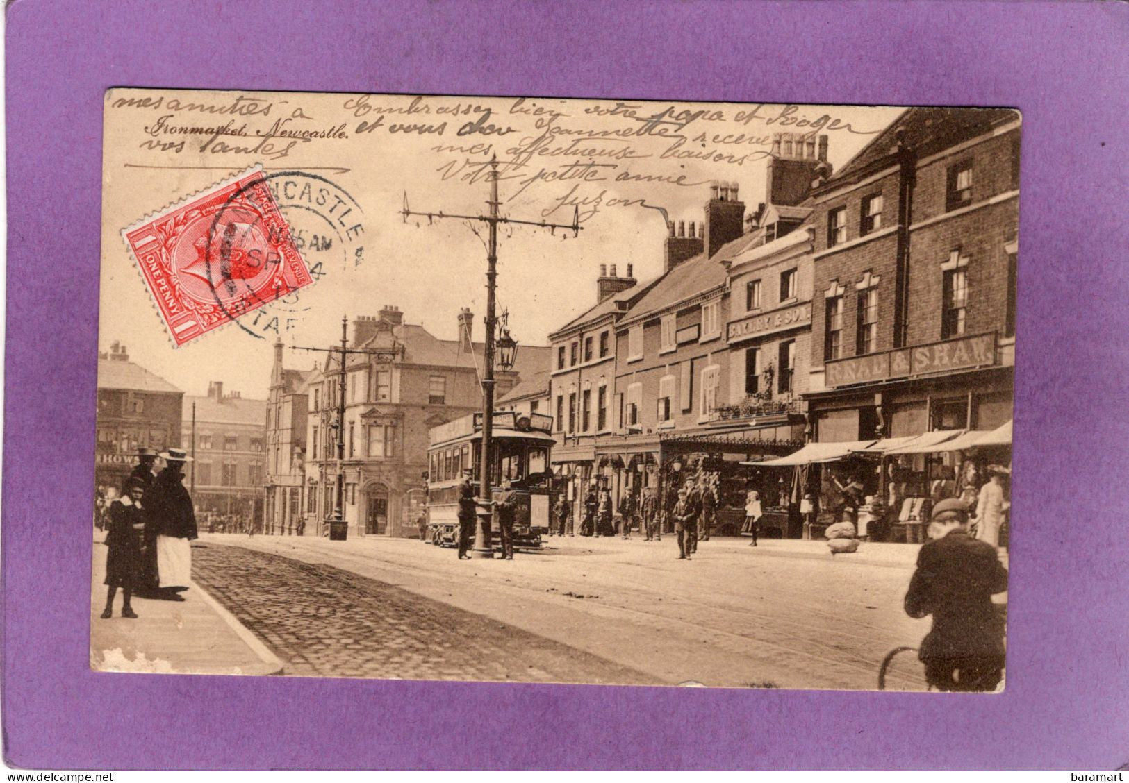 Tronmarket NEWCASTLE   Market Street Rare Postcard - Newcastle-upon-Tyne